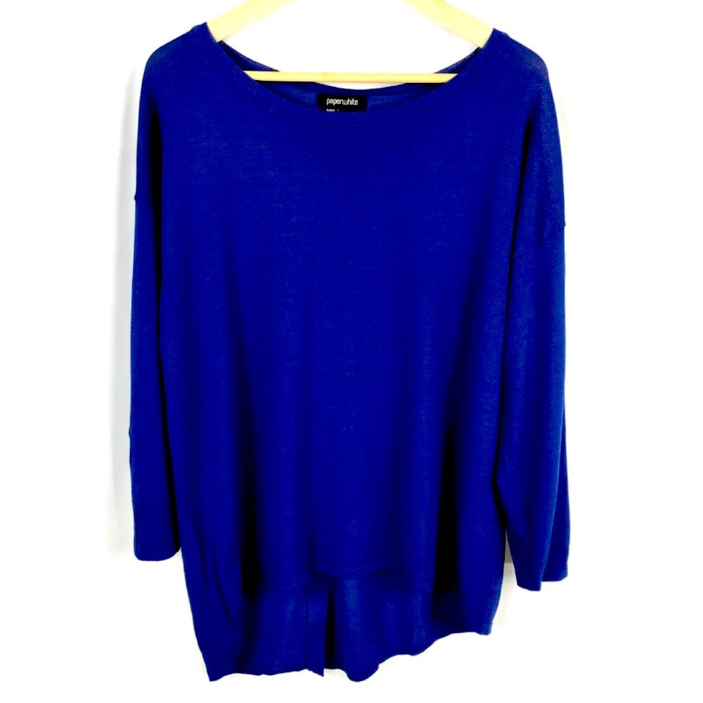 PaperWhite button down back tunic sweater